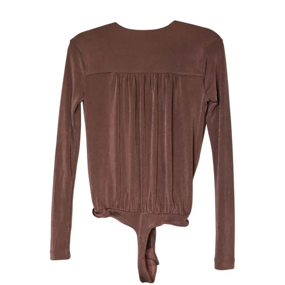 Intimately Free People Turnt Long Sleeve Plunging Bodysuit size XS